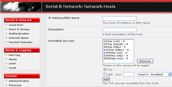Port forwarding to host