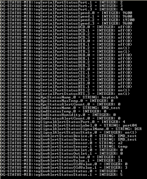 SNMP status