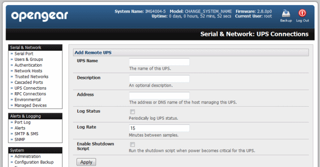 Configuring a Remote UPS